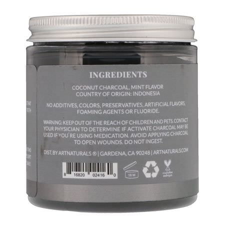 Artnaturals, Activated Charcoal Powder, Mint Flavored, 4 oz (113 g):تبييض, معج,ن أسنان