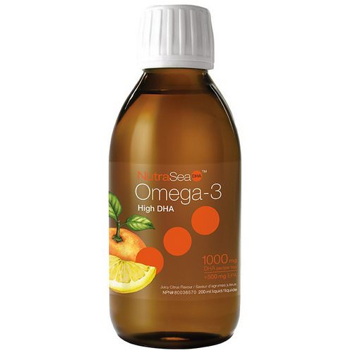 Ascenta, NutraSea, High DHA Omega-3, Juicy Citrus Flavor, 6.8 fl oz (200 ml) فوائد