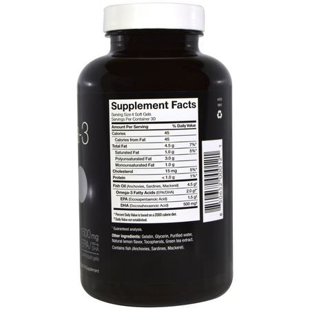 Ascenta, NutraSea hp, Omega-3, Extra Strength EPA, Lemon Flavor, 120 Softgels:زيت السمك أوميغا 3, EPA DHA