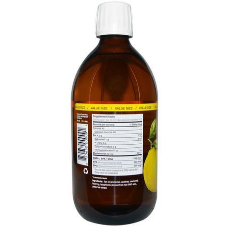Ascenta, NutraSea, Omega-3, Zesty Lemon Flavor, 16.9 fl oz (500 ml):زيت السمك أوميغا 3, EPA DHA