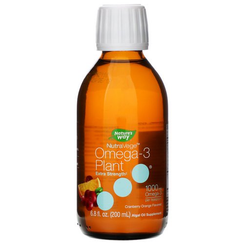 Ascenta, NutraVege, Omega-3 Plant, Extra Strength, Cranberry Orange Flavored, 1000 mg, 6.8 fl oz (200 ml) فوائد