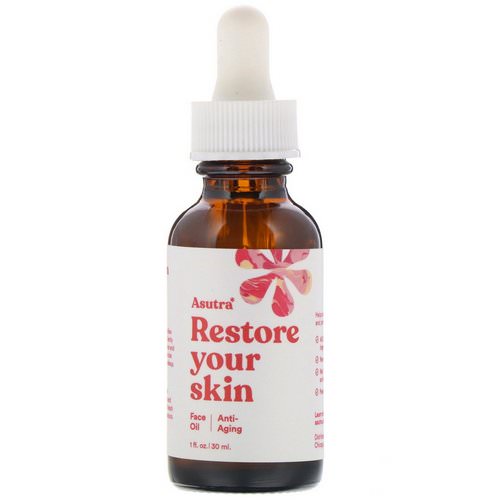 Asutra, Restore Your Skin, Anti-Aging, Face Oil, 1 fl oz (30 ml) فوائد