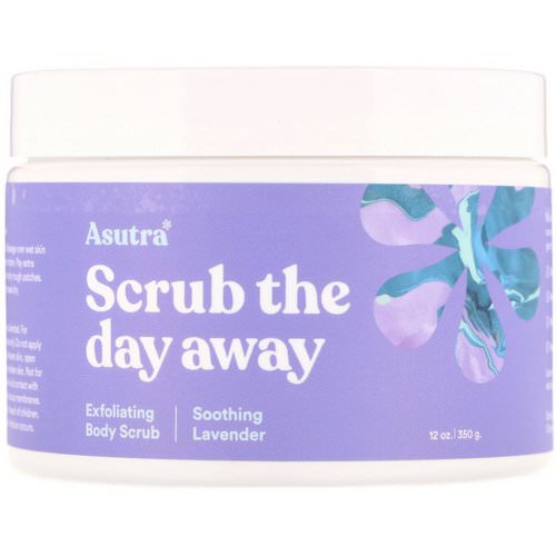 Asutra, Scrub The Day Away, Exfoliating Body Scrub, Soothing Lavender, 12 oz (350 g) فوائد