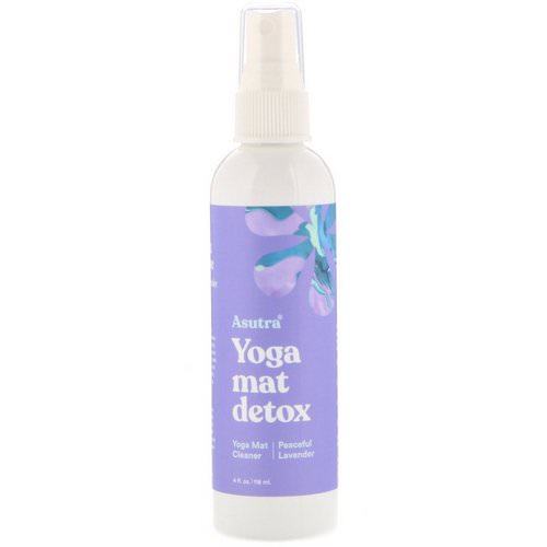 Asutra, Yoga Mat Detox, Yoga Mat Cleaner, Peaceful Lavender, 4 fl oz (118 ml) فوائد