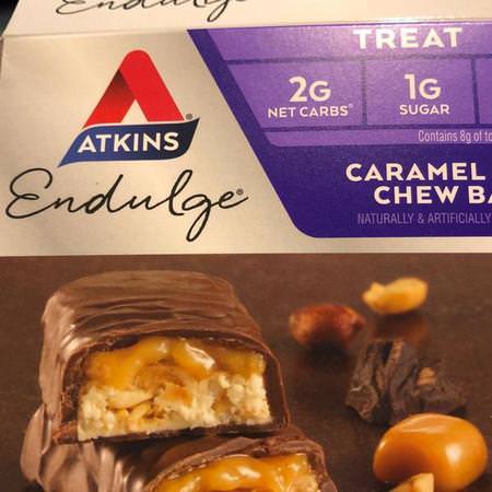Atkins, Endulge, Caramel Nut Chew Bar, 5 Bars, 1.2 oz (34 g) Each