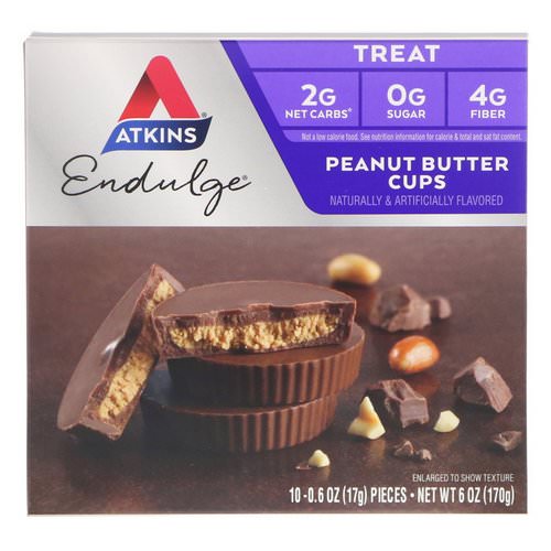 Atkins, Endulge, Peanut Butter Cups, 5 Packs, 1.2 oz (34 g) Each فوائد