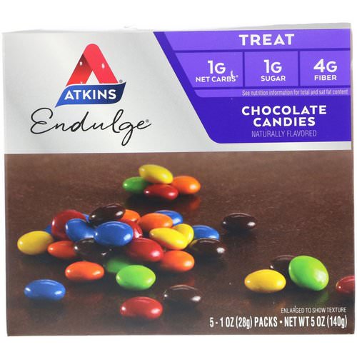 Atkins, Endulge, Chocolate Candies, 5 Packs, 1 oz (28 g) Each فوائد