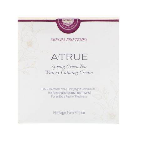 ATrue, Spring Green Tea Watery Calming Cream, 2.82 oz (80 g):مرطبات K-جمال, الكريمات
