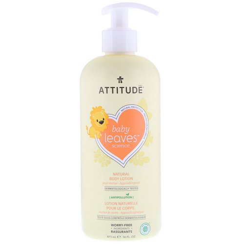 ATTITUDE, Baby Leaves Science, Natural Body Lotion, Pear Nectar, 16 fl oz (473 ml) فوائد