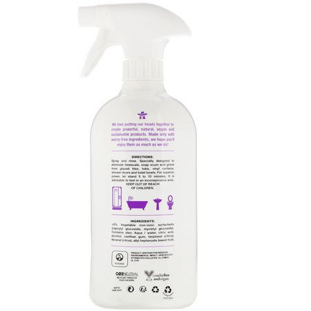 ATTITUDE, Bathroom Cleaner, Citrus Zest, 27.1 fl oz (800 ml):منظفات الاستحمام, الحمام