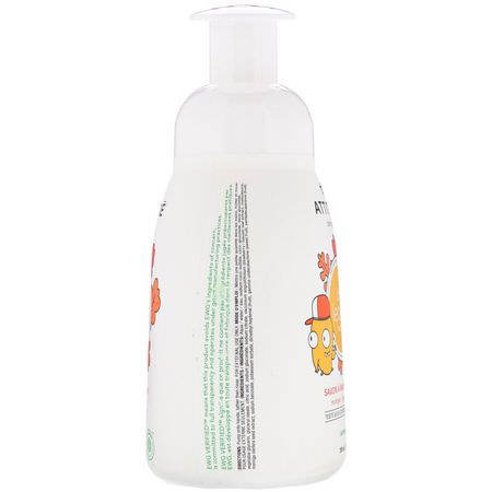 ATTITUDE, Little Leaves Science, Foaming Hand Soap, Mango, 10 fl oz (295 ml):الدش, الحمام