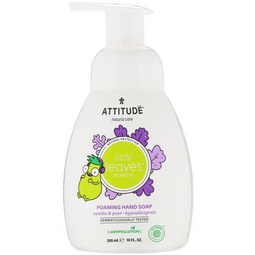 ATTITUDE, Little Leaves Science, Foaming Hand Soap, Vanilla & Pear, 10 fl oz (295 ml) فوائد