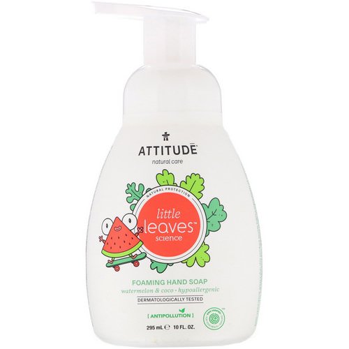ATTITUDE, Little Leaves Science, Foaming Hand Soap, Watermelon & Coco, 10 fl oz (295 ml) فوائد