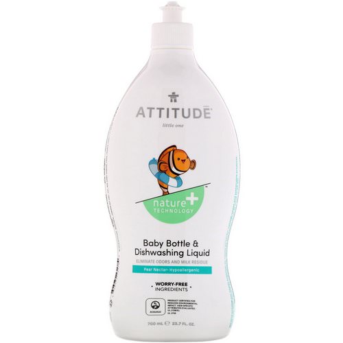 ATTITUDE, Little One, Baby Bottle & Dishwashing Liquid, Pear Nectar, 23.7 fl oz (700 ml) فوائد