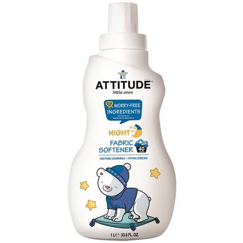 ATTITUDE, Little Ones, Fabric Softener, Night, Soothing Chamomile, 40 Loads, 33.8 fl oz (1 l) فوائد