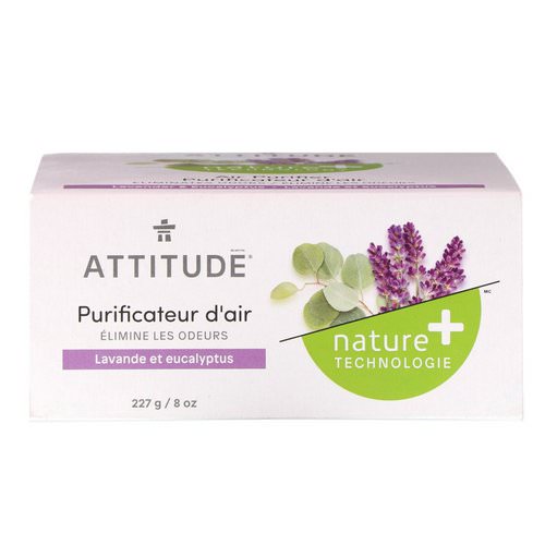 ATTITUDE, Natural Air Purifier, Lavender & Eucalyptus, 8 oz (227 g) فوائد