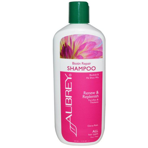 Aubrey Organics, Biotin Repair Shampoo, Citrus Rain, 11 fl oz (325 ml) فوائد