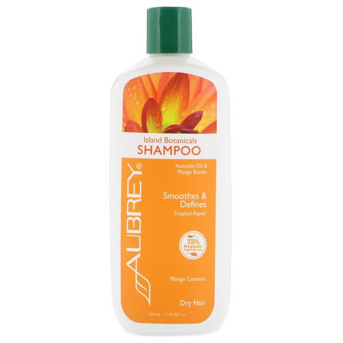 Aubrey Organics, Island Botanicals Shampoo, Dry Hair, Mango Coconut, 11 fl oz (325 ml) فوائد