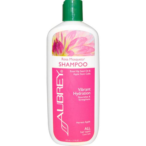 Aubrey Organics, Rosa Mosqueta Shampoo, Vibrant Hydration, All Hair Types, 11 fl oz (325 ml) فوائد