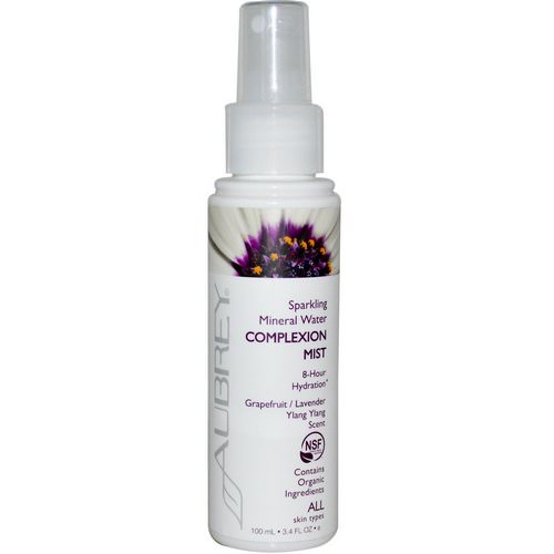 Aubrey Organics, Sparkling Mineral Water Complexion Mist, Grapefruit/Lavender Ylang Ylang Scent, 3.4 fl oz (100 ml) فوائد