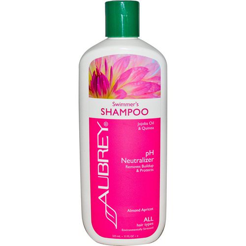 Aubrey Organics, Swimmer's Shampoo, pH Neutralizer, Almond Apricot, All Hair Types, 11 fl oz (325 ml) فوائد