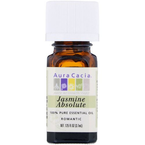 Aura Cacia, 100% Pure Essential Oil, Jasmine Absolute, .125 fl oz (3.7 ml) فوائد