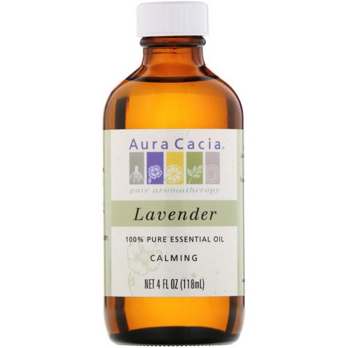 Aura Cacia, 100% Pure Essential Oil, Lavender, 4 fl oz (118 ml) فوائد