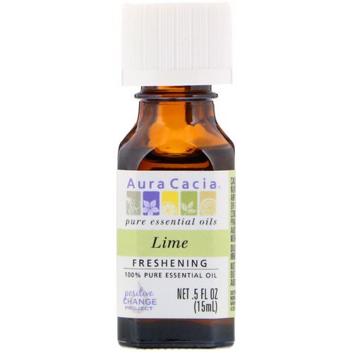 Aura Cacia, 100% Pure Essential Oil, Lime, .5 fl oz (15 ml) فوائد