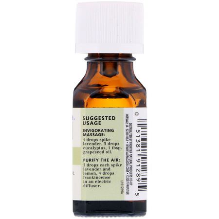 Aura Cacia, 100% Pure Essential Oil, Spike Lavender, .5 fl oz (15 ml):Spike Lavender Oil, تطهير