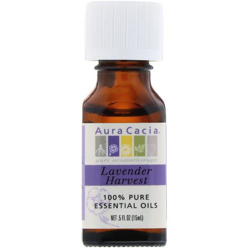 Aura Cacia, 100% Pure Essential Oils, Lavender Harvest, 0.5 fl oz (15 ml) فوائد