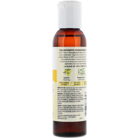 Aura Cacia, Aromatherapy Body Oil, Energizing Lemon, 4 fl oz (118 ml):الزي,ت, أملاح الاستحمام