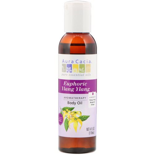Aura Cacia, Aromatherapy Body Oil, Euphoric Ylang Ylang, 4 fl oz (118 ml) فوائد