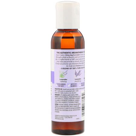 Aura Cacia, Aromatherapy Body Oil, Relaxing Lavender, 4 fl oz (118 ml):زي,ت, أملاح الاستحمام