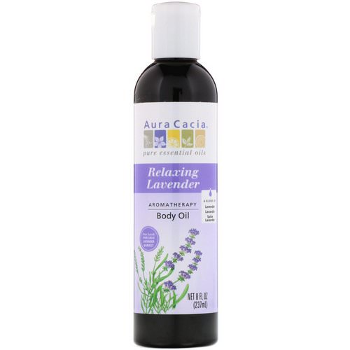 Aura Cacia, Aromatherapy Body Oil, Relaxing Lavender, 8 fl oz (237 ml) فوائد