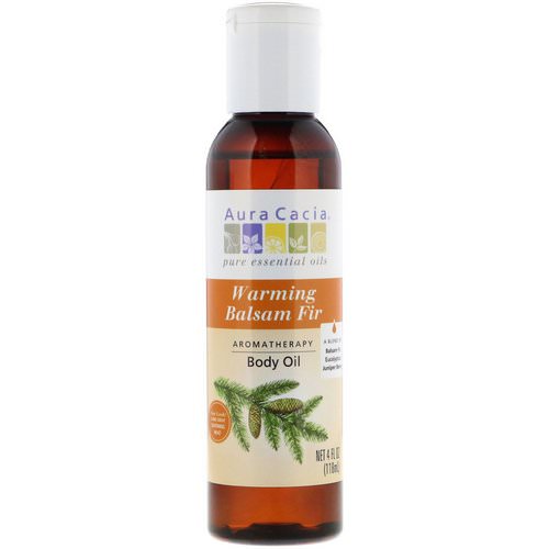 Aura Cacia, Aromatherapy Body Oil, Warming Balsam Fir, 4 fl oz (118 ml) فوائد