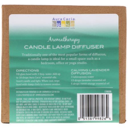 Aura Cacia, Aromatherapy Candle Lamp Diffuser, 2 Piece:الناشر,ن, الزي,ت العطرية