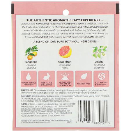 Aura Cacia, Aromatherapy Foam Bath, Refreshing Tangerine & Grapefruit, 2.5 oz (70.9 g):Foam حمام, زي,ت