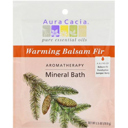 Aura Cacia, Aromatherapy Mineral Bath, Warming Balsam Fir, 2.5 oz (70.9 g) فوائد