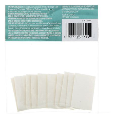 Aura Cacia, Aromatherapy Refill Pads, 10 Refill Pads:الناشر,ن, الزي,ت العطرية