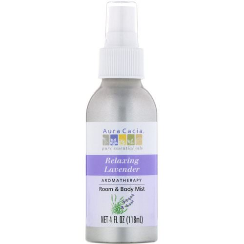 Aura Cacia, Aromatherapy Room & Body Mist, Relaxing Lavender, 4 fl oz (118 ml) فوائد