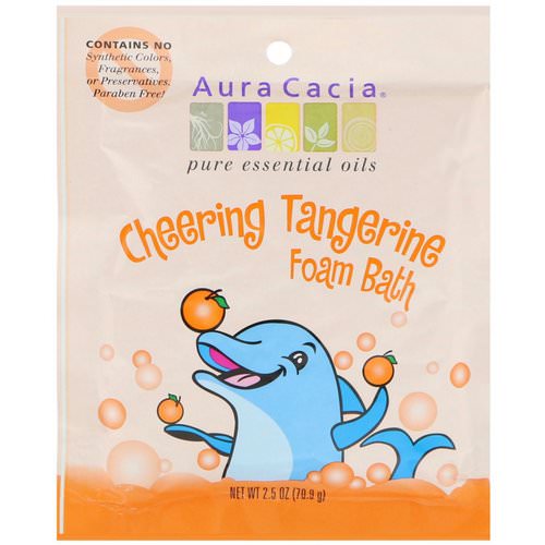 Aura Cacia, Cheering Foam Bath, Tangerine, 2.5 oz (70.9 g) فوائد