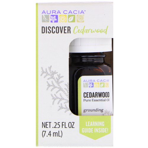 Aura Cacia, Discover Cedarwood, Pure Essential Oil, .25 fl oz (7.4 ml) فوائد