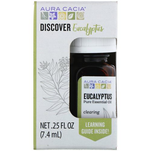 Aura Cacia, Discover Eucalyptus, Pure Essential Oil, .25 fl oz (7.4 ml) فوائد