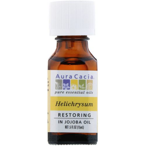 Aura Cacia, Pure Essential Oils, Helichrysum, Restoring, .5 fl oz (15 ml) فوائد