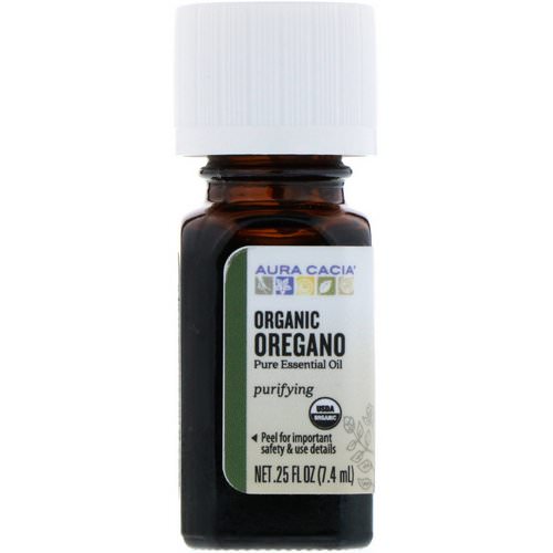 Aura Cacia, Organic Oregano, .25 fl oz (7.4 ml) فوائد