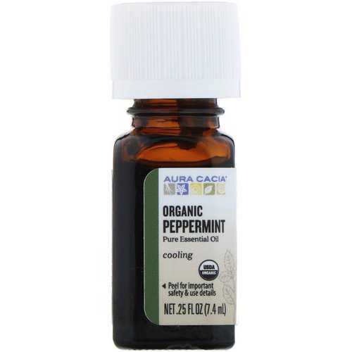Aura Cacia, Organic, Peppermint, 0.25 fl oz (7.4 ml) فوائد