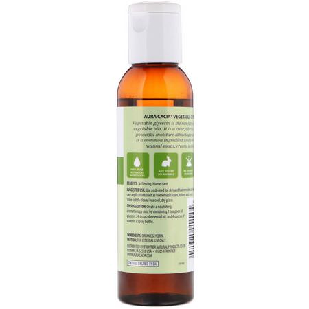 Aura Cacia, Organic, Pure Essential Oils, Vegetable Glycerin, 4 fl oz (118 ml):فر,ة الرأس ,العناية بالشعر