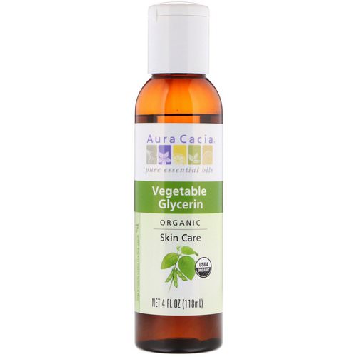 Aura Cacia, Organic, Pure Essential Oils, Vegetable Glycerin, 4 fl oz (118 ml) فوائد