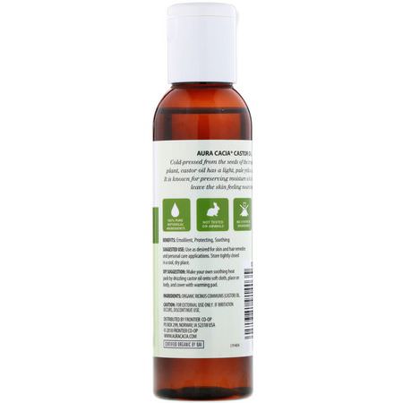 Aura Cacia, Organic, Skin Care, Castor Oil, 4 fl oz (118 ml):فر,ة الرأس, العناية بالشعر