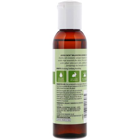 Aura Cacia, Organic, Skin Care Oil, Balancing Jojoba, 4 fl oz (118 ml):زي,ت الناقل, الزي,ت العطرية
